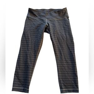 Lululemon Wunder Under Crop Black Gray Stripe 8